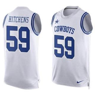 Nike Dallas Cowboys #59 Anthony Hitchens White Men's Stitched NFL Name-Number Tank Tops Jersey