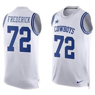Nike Dallas Cowboys #72 Travis Frederick White Men's Stitched NFL Name-Number Tank Tops Jersey
