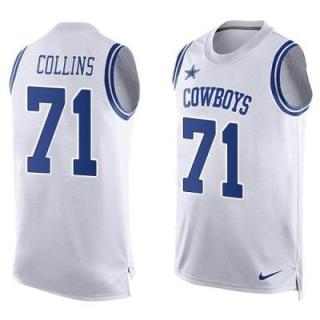 Nike Dallas Cowboys #71 La'el Collins White Men's Stitched NFL Name-Number Tank Tops Jersey