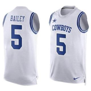 Nike Dallas Cowboys #5 Dan Bailey White Men's Stitched NFL Name-Number Tank Tops Jersey