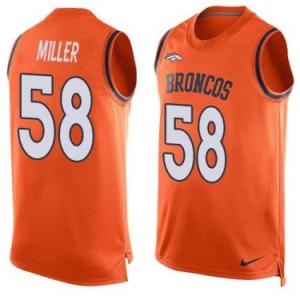 Nike Denver Broncos #58 Von Miller Orange Color Men's Stitched NFL Name-Number Tank Tops Jersey