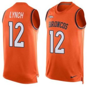 Nike Denver Broncos #12 Paxton Lynch Orange Color Men's Stitched NFL Name-Number Tank Tops Jersey