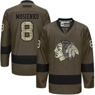 Chicago Blackhawks #8 Bill Mosienko Green Salute To Service Men's Stitched Reebok NHL Jerseys