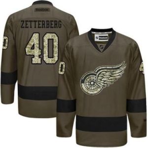 Detroit Red Wings #40 Henrik Zetterberg Green Salute To Service Men's Stitched Reebok NHL Jerseys