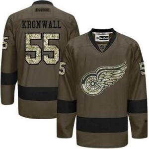 Detroit Red Wings #55 Niklas Kronwall Green Salute To Service Men's Stitched Reebok NHL Jerseys