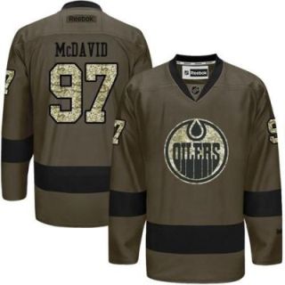 Edmonton Oilers #97 Connor McDavid Green Salute To Service Men's Stitched Reebok NHL Jerseys