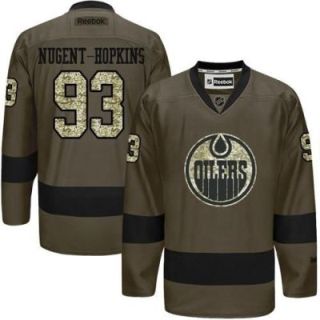 Edmonton Oilers #93 Ryan Nugent-Hopkins Green Salute To Service Men's Stitched Reebok NHL Jerseys