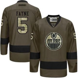 Edmonton Oilers #5 Mark Fayne Green Salute To Service Men's Stitched Reebok NHL Jerseys