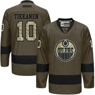 Edmonton Oilers #10 Esa Tikkanen Green Salute To Service Men's Stitched Reebok NHL Jerseys