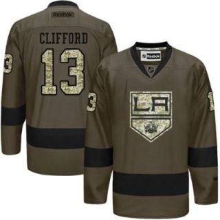 Los Angeles Kings #13 Kyle Clifford Green Salute To Service Men's Stitched Reebok NHL Jerseys
