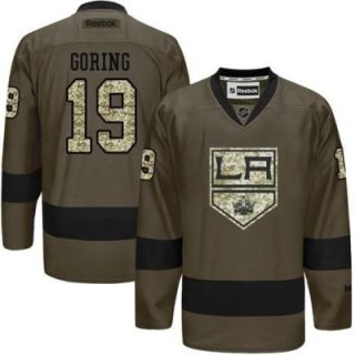 Los Angeles Kings #19 Butch Goring Green Salute To Service Men's Stitched Reebok NHL Jerseys