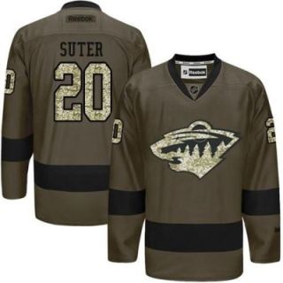 Minnesota Wild #20 Ryan Suter Green Salute To Service Men's Stitched Reebok NHL Jerseys