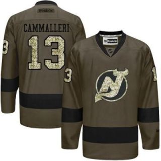 New Jersey Devils #13 Mike Cammalleri Green Salute To Service Men's Stitched Reebok NHL Jerseys