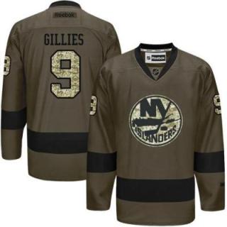 New York Islanders #9 Clark Gillies Green Salute To Service Men's Stitched Reebok NHL Jerseys