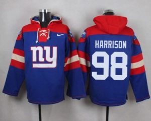 Nike New York Giants #98 Damon Harrison Royal Blue Player Pullover NFL Hoodie