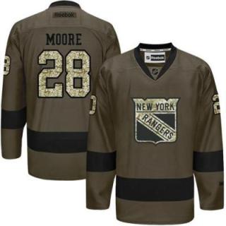 New York Rangers #28 Dominic Moore Green Salute To Service Men's Stitched Reebok NHL Jerseys