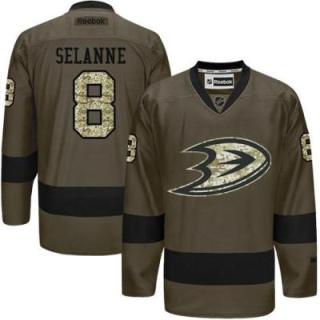 Anaheim Ducks #8 Teemu Selanne Green Salute To Service Men's Stitched Reebok NHL Jerseys