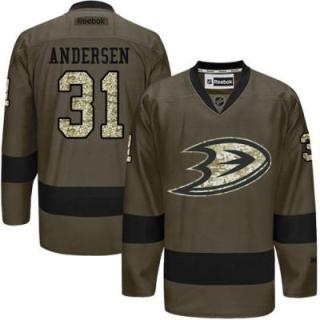 Anaheim Ducks #31 Frederik Andersen Green Salute To Service Men's Stitched Reebok NHL Jerseys