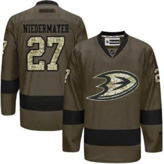 Anaheim Ducks #27 Niedermayer Green Salute To Service Men's Stitched Reebok NHL Jerseys