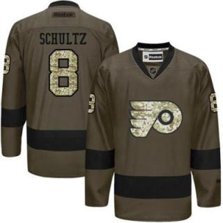 Philadelphia Flyers #8 Dave Schultz Green Salute To Service Men's Stitched Reebok NHL Jerseys