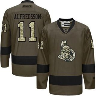 Ottawa Senators #11 Daniel Alfredsson Green Salute To Service Men's Stitched Reebok NHL Jerseys