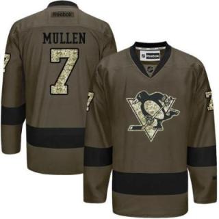 Pittsburgh Penguins #7 Joe Mullen Green Salute To Service Men's Stitched Reebok NHL Jerseys