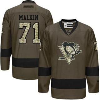 Pittsburgh Penguins #71 Evgeni Malkin Green Salute To Service Men's Stitched Reebok NHL Jerseys