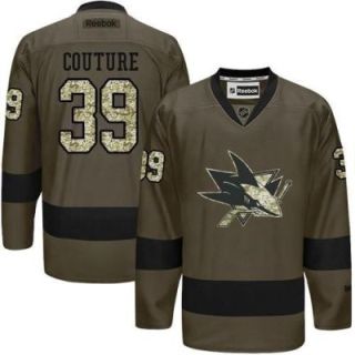 San Jose Sharks #39 Logan Couture Green Salute To Service Men's Stitched Reebok NHL Jerseys