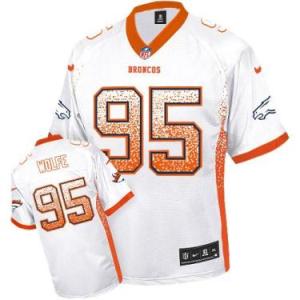 Nike Denver Broncos #95 Derek Wolfe White Men's Stitched NFL Elite Drift Fashion Jersey