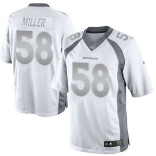 Nike Denver Broncos #58 Von Miller White Men's Stitched NFL Limited Platinum Jersey
