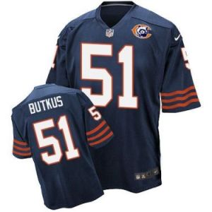 Nike Chicago Bears #51 Dick Butkus Navy Blue Throwback Mens Stitched NFL Elite Jersey