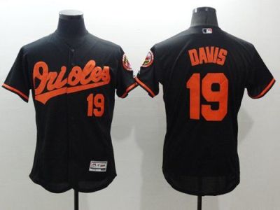 Baltimore Orioles #19 Chris Davis Black Flexbase Authentic Collection Majestic Mens Stitched Baseball Jersey