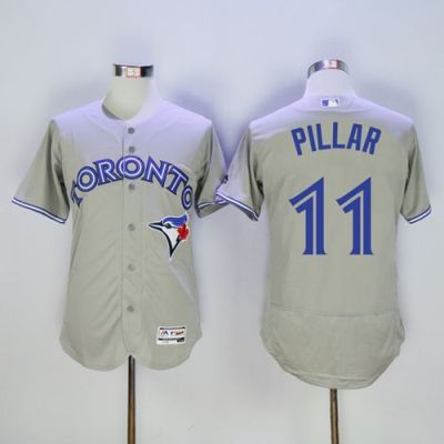 Blue Jays #11 Kevin Pillar Grey Flexbase Authentic Collection Stitched Baseball Jersey