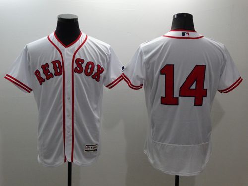 Boston Red Sox #14 Jim Rice Flexbase Authentic Collection Cooperstown Majestic Mens Stitched Baseball Jersey-White