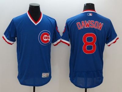 Chicago Cubs #8 Andre Dawson Blue Flexbase Authentic Collection Cooperstown Stitched Baseball Jersey