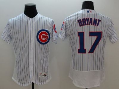 Chicago Cubs #17 Kris Bryant White Flex Base Authentic Collection Stitched Baseball Jersey