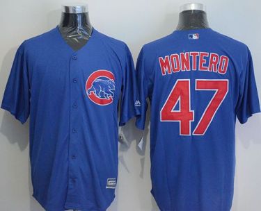 Chicago Cubs #47 Miguel Montero Blue New Cool Base Stitched Baseball Jersey