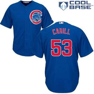 Chicago Cubs #53 Trevor Cahill Blue New Cool Base Stitched Baseball Jersey