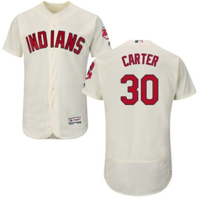 Cleveland Indians #30 Joe Carter Cream Flexbase Authentic Collection Stitched Baseball Jersey