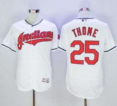 Cleveland Indians #25 Jim Thome Flexbase Authentic Collection Mens Stitched Baseball Jersey-White