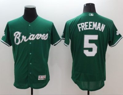 Atlanta Braves #5 Freddie Freeman Green Celtic Flexbase Authentic Collection Stitched Baseball Jersey