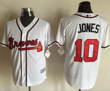 Atlanta Braves #10 Chipper Jones White New Cool Base Stitched Baseball Jersey