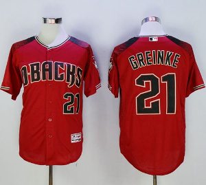 Diamondbacks #21 Zack Greinke Red&Brick New Cool Base Stitched Baseball Jersey