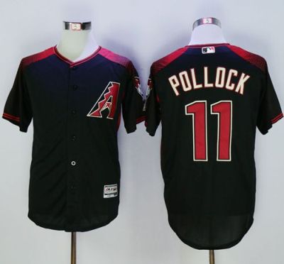 Diamondbacks #11 A. J. Pollock Black&Brick New Cool Base Stitched Baseball Jersey