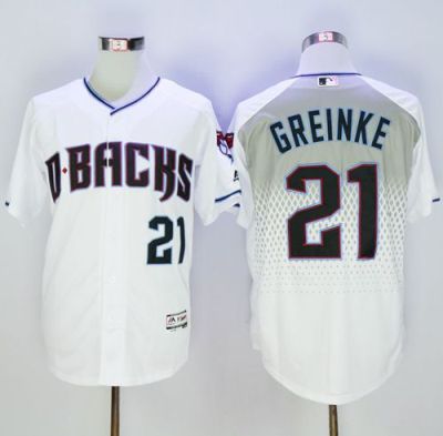 Diamondbacks #21 Zack Greinke White&Capri New Cool Base Stitched Baseball Jersey