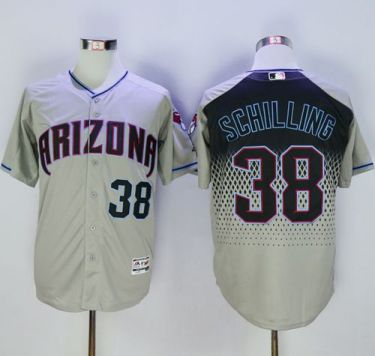 Diamondbacks #38 Curt Schilling Gray-Capri New Cool Base Stitched Baseball Jersey