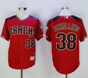 Diamondbacks #38 Curt Schilling Red&Brick New Cool Base Stitched Baseball Jersey