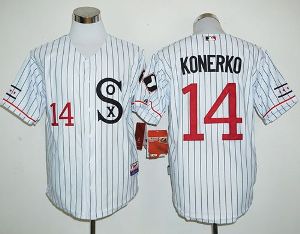 Chicago White Sox #14 Paul Konerko White(Black Strip) Cooperstown Stitched Baseball Jersey
