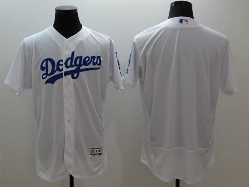 Los Angeles Dodgers Blank White Flex Base Authentic Collection Stitched Baseball Jersey