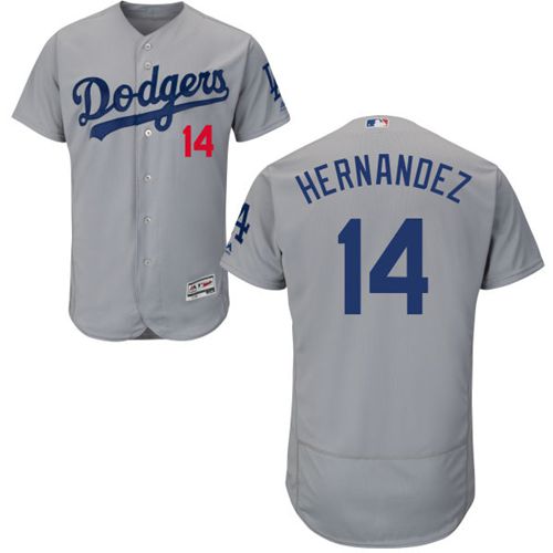 Los Angeles Dodgers #14 Enrique Hernandez Grey Flexbase Authentic Collection Stitched Baseball Jersey